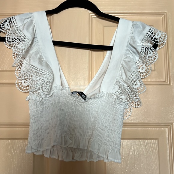 White Zara Cropped top - Picture 2 of 3